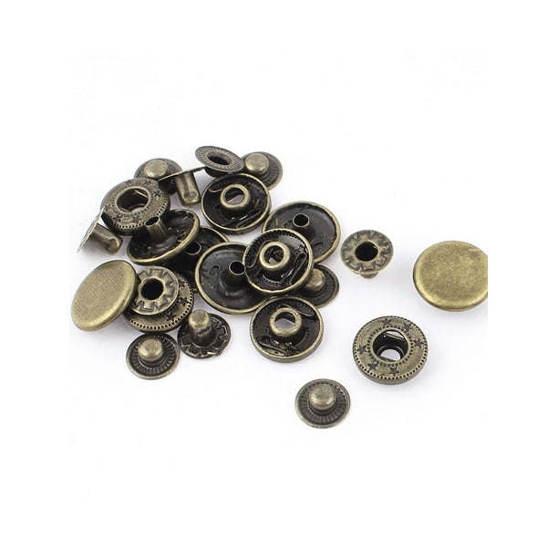 50 Pcs Bronze Metal Sewing Press Studs Buttons Snap Fasteners Diameter 12mm 